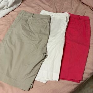 Talbots Sz.14 Perfect Short Bundle 10.5 inseam 3 Pairs in: Pink, Twine and White